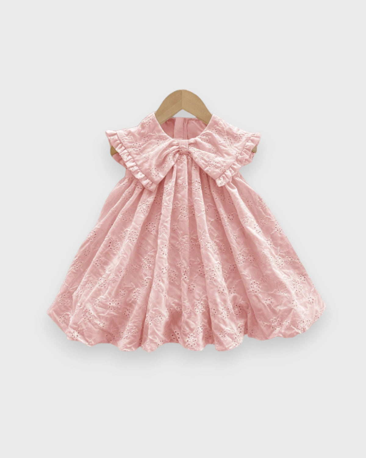 Baby Girl Lace Eyelet Triangle Collar Dress