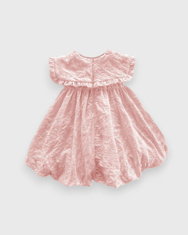Baby Girl Lace Eyelet Triangle Collar Dress