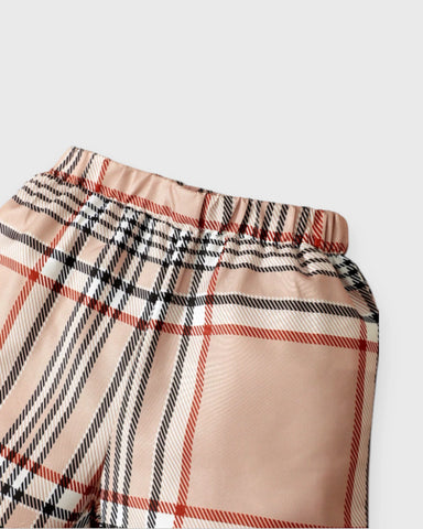 2 Pc Baby Boy Plaid Polo Shorts Set
