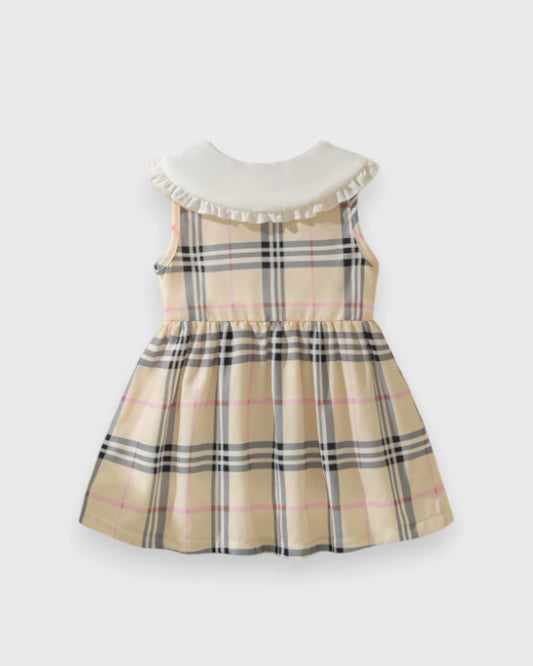 Baby Girl Ruffle Collar Plaid Dress