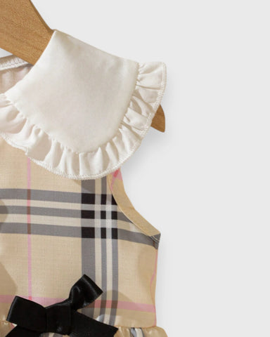 Baby Girl Ruffle Collar Plaid Dress