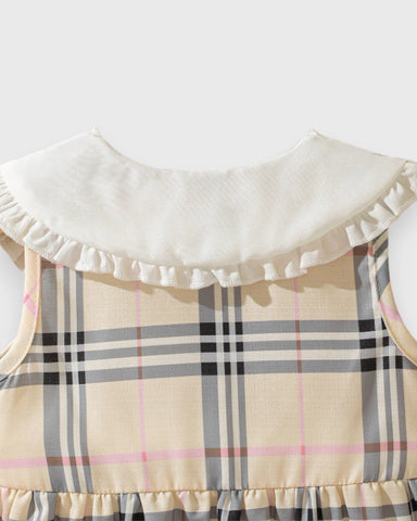 Baby Girl Ruffle Collar Plaid Dress
