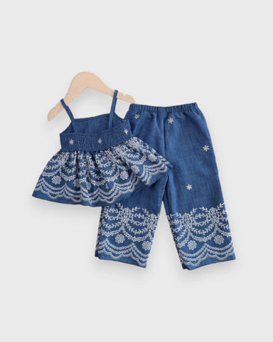 2 Pc Girl Peplum Print Cami with Pants