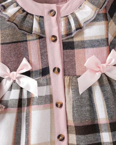 Baby Girl Plaid Jacket Style Dress w/ Beret