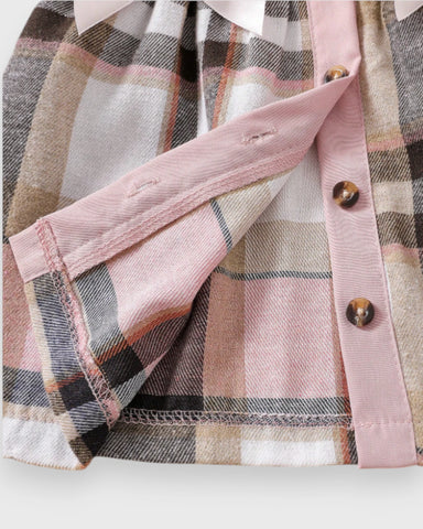 Baby Girl Plaid Jacket Style Dress w/ Beret