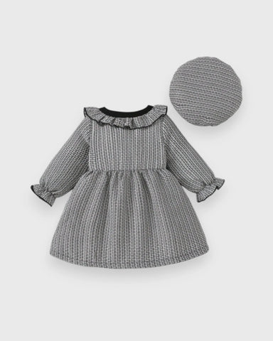 Baby Girl Plaid Jacket Style Dress w/ Beret