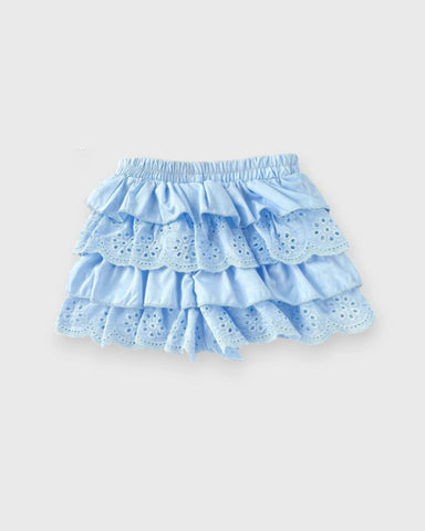 Baby Girl Eyelet Ruffle Lace Shorts