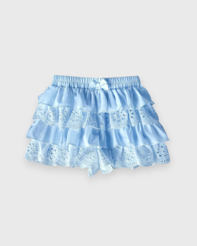 Baby Girl Eyelet Ruffle Lace Shorts