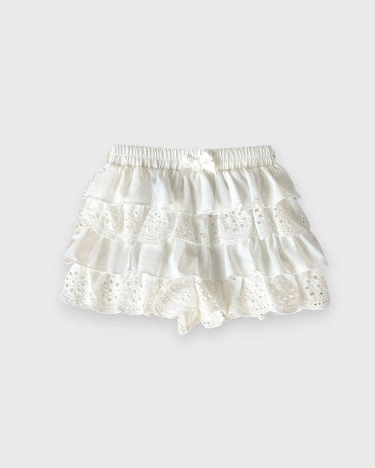 Baby Girl Eyelet Ruffle Lace Shorts