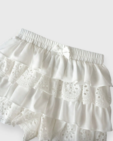 Baby Girl Eyelet Ruffle Lace Shorts