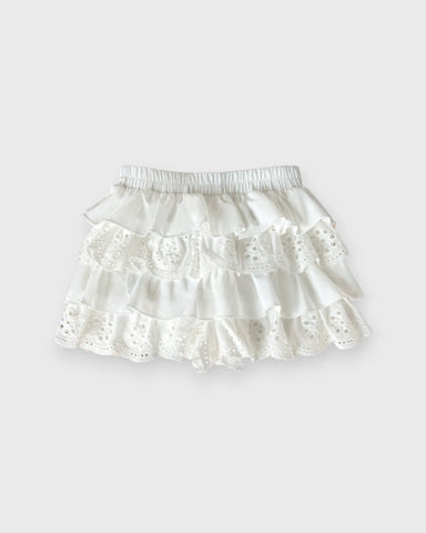 Baby Girl Eyelet Ruffle Lace Shorts