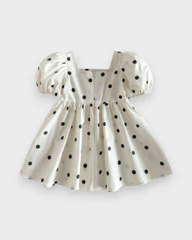 Baby Girl Puff Sleeve Cotton Print Dress