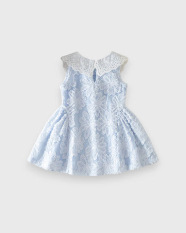 Baby Girl Lace Collar Sleeveless Textured Dress