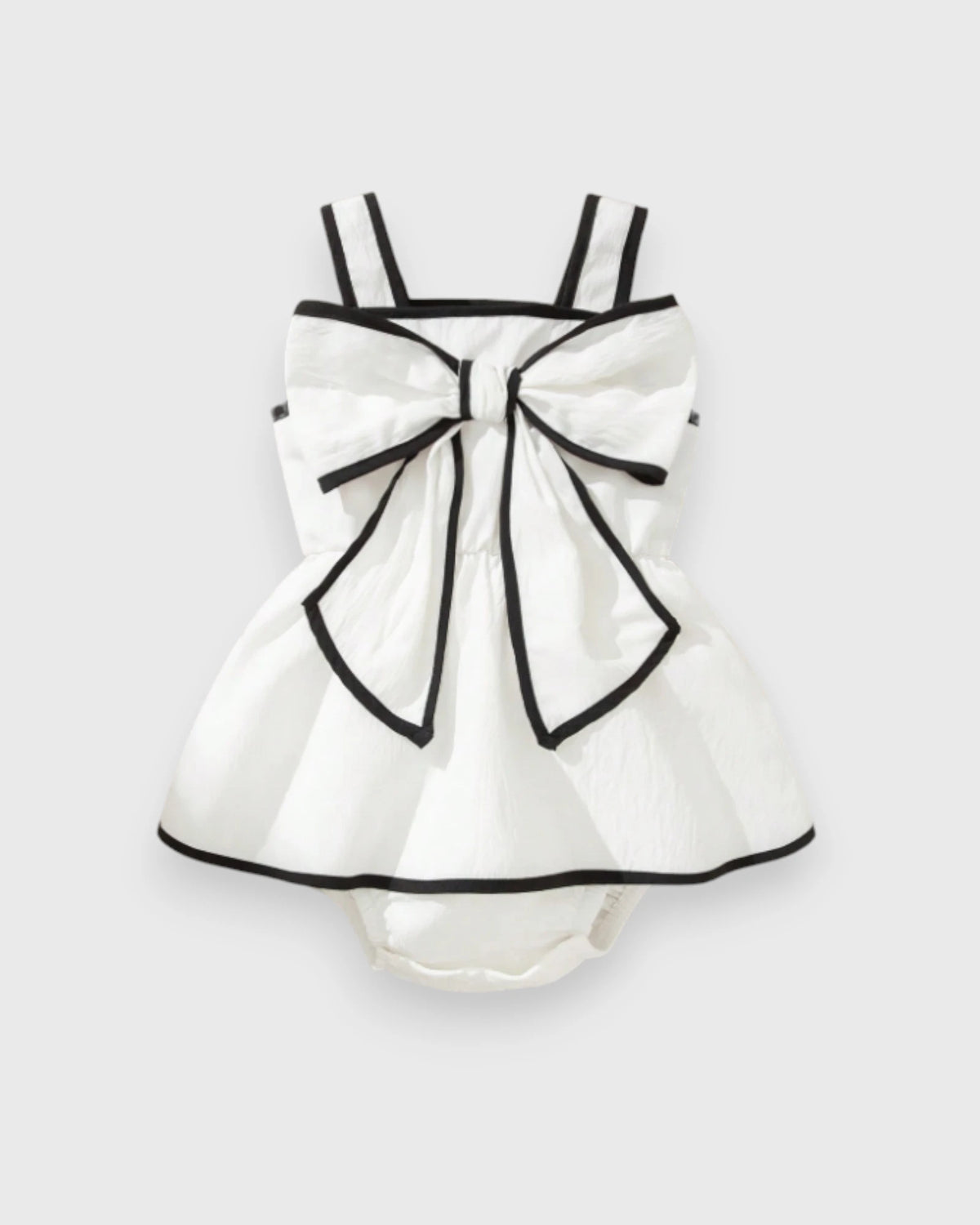 Baby Girl Contrast Binding Bow Bodysuit Dress