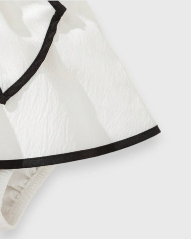 Baby Girl Contrast Binding Bow Bodysuit Dress