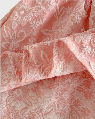 Baby Girl Brocade Puff Sleeve Contrast Bow Dress