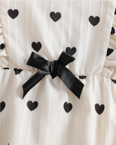 2 Piece Heart Print Bodysuit w/Headband