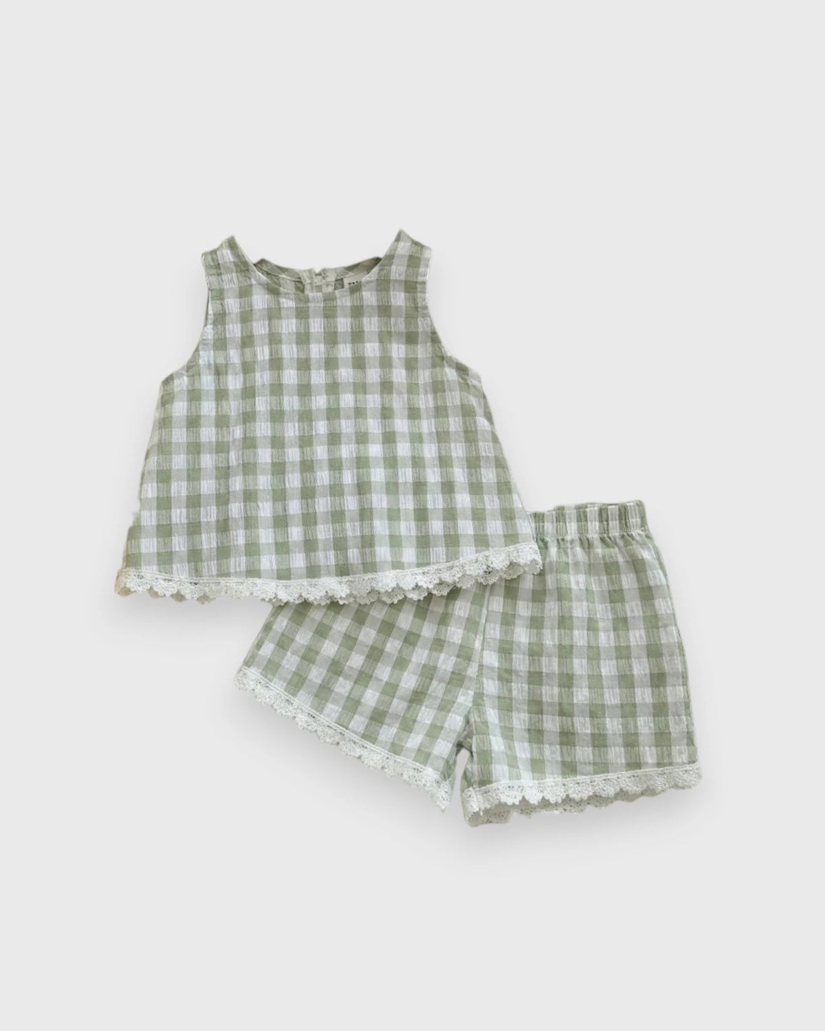 2 Pc Baby Girl Gingham Tank & Shorts Set