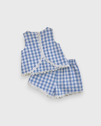 2 Pc Baby Girl Gingham Tank & Shorts Set