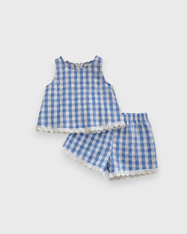 2 Pc Baby Girl Gingham Tank & Shorts Set