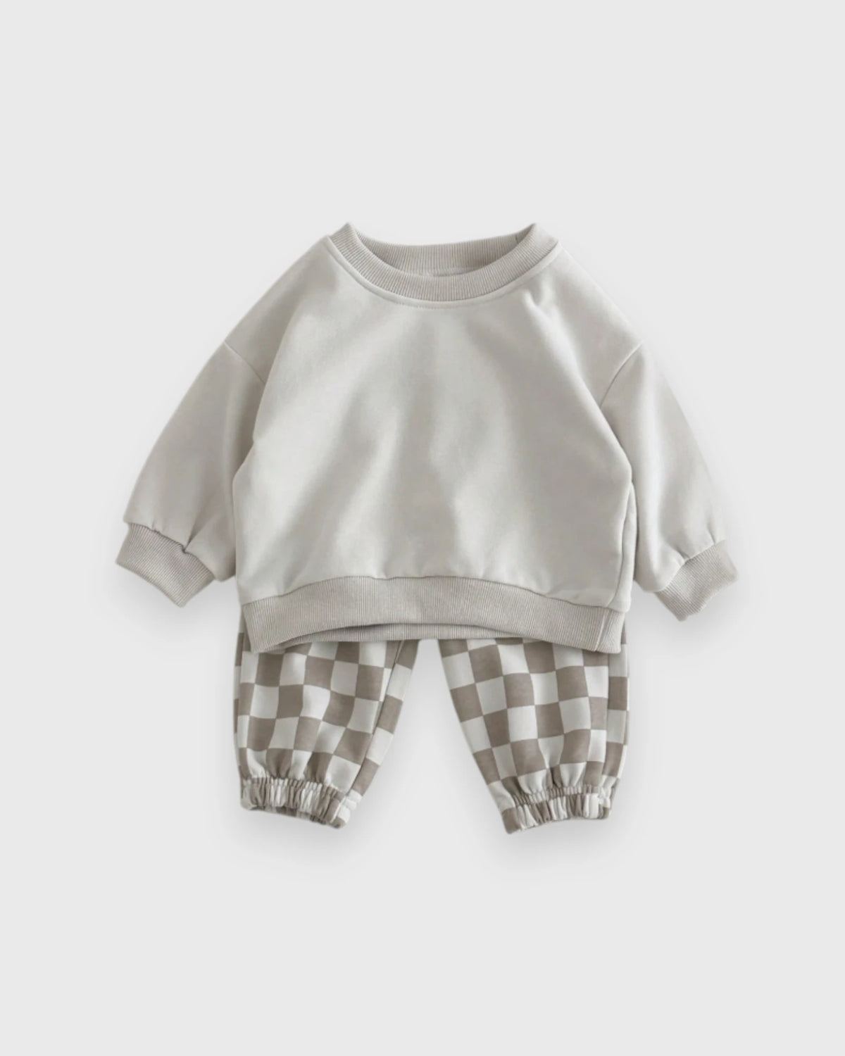 2 Pc Baby Boy Checker Pants Sweat Suit