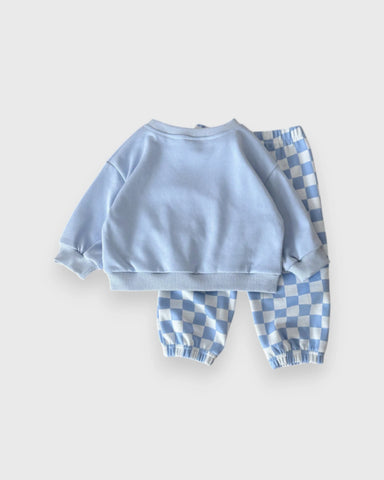 2 Pc Baby Boy Checker Pants Sweat Suit