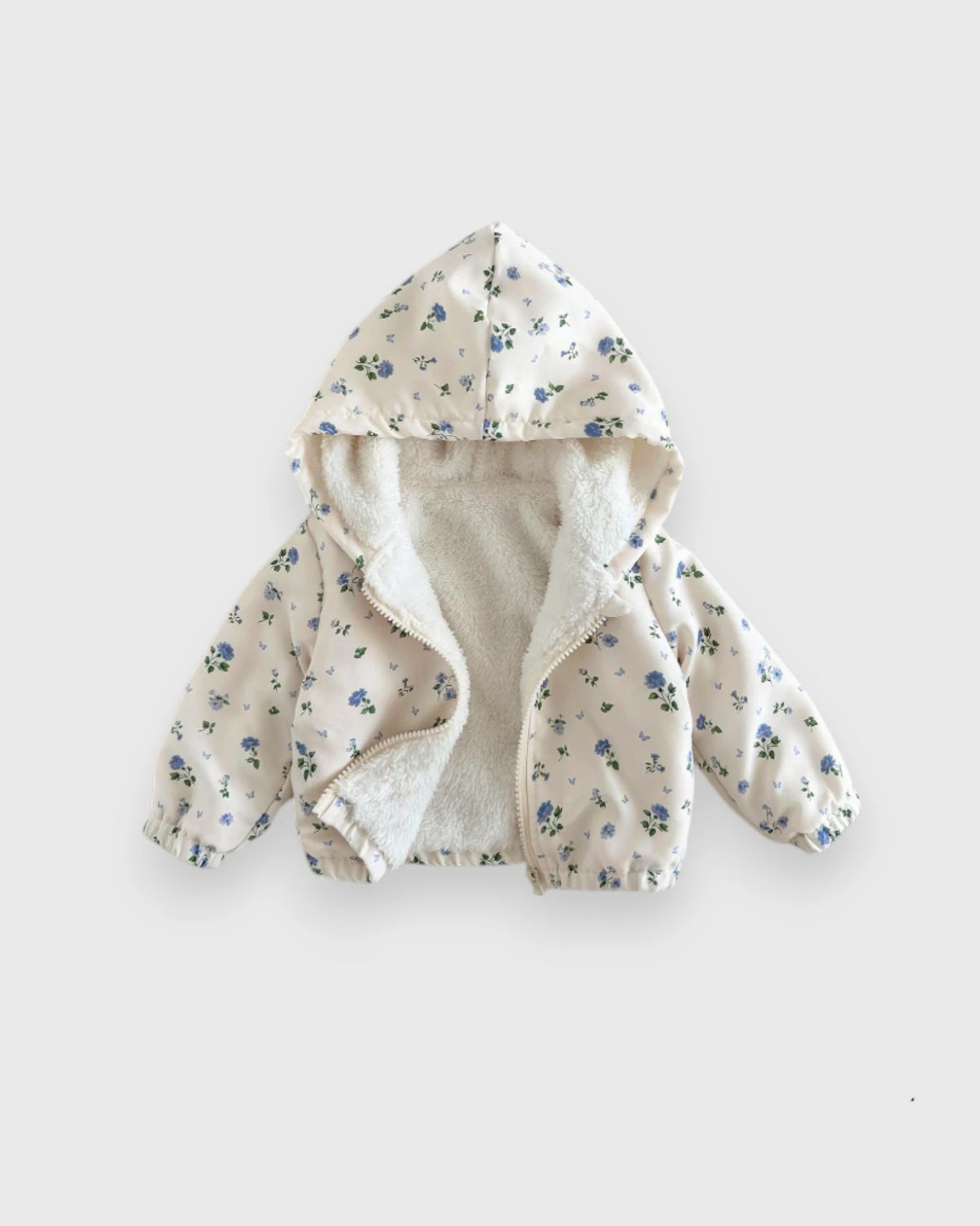 Baby Girl Fleece Lined Floral Print Jacket