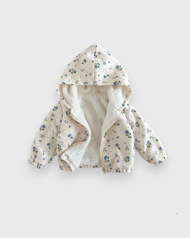 Baby Girl Fleece Lined Floral Print Jacket