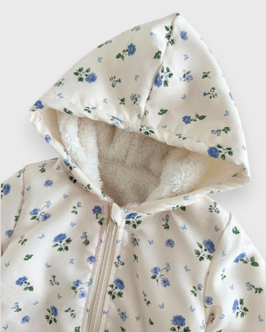 Baby Girl Fleece Lined Floral Print Jacket
