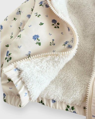 Baby Girl Fleece Lined Floral Print Jacket