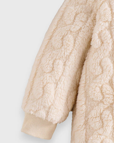Baby Bear Cable Texture Fleece Jumpsuit