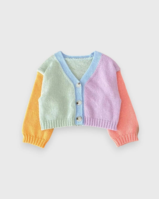 Baby Girl Rainbow Colorblock Cardigan