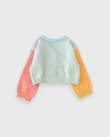 Baby Girl Rainbow Colorblock Cardigan