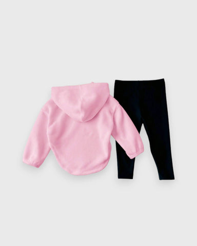 2 Pc Baby Girl New York Fleece Hoodie & Leggings Set