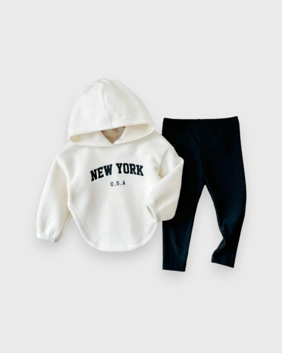 2 Pc Baby Girl New York Fleece Hoodie & Leggings Set