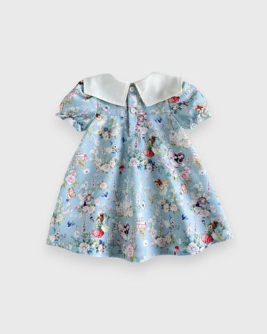 Baby Girl Bunny Fairies Square Collar Dress