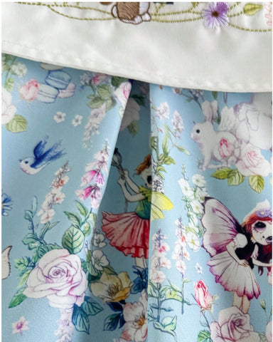 Baby Girl Bunny Fairies Square Collar Dress