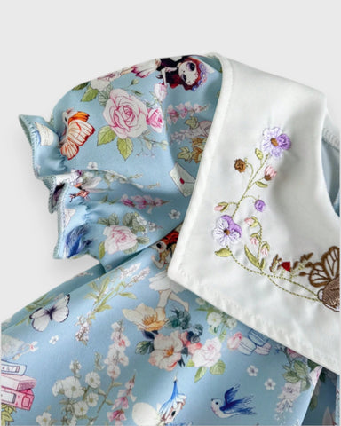 Baby Girl Bunny Fairies Square Collar Dress