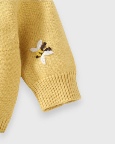Baby Girl Knitted Embroidered Bee Bodysuit