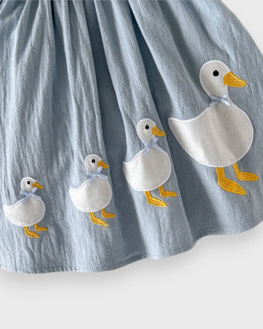 Baby Girl Lace Scallop Collar Four Ducky Patch Dress