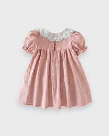 Baby Girl Lace Scallop Collar Four Ducky Patch Dress