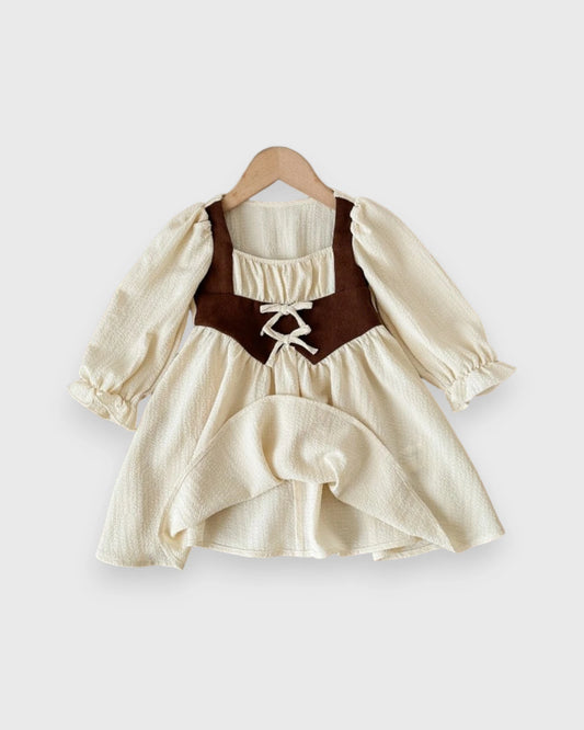 Baby Girl Vintage Contrast Corset Style Dress