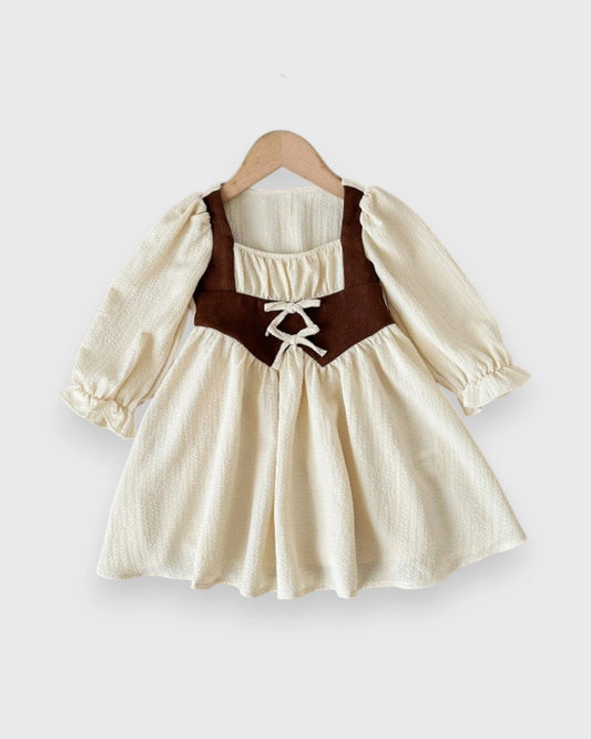 Baby Girl Vintage Contrast Corset Style Dress