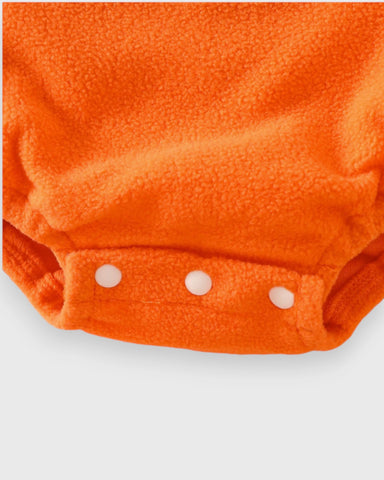 3 Pc Baby Stripe Fleece Pumpkin Bodysuit Set