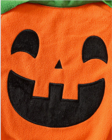 3 Pc Baby Stripe Fleece Pumpkin Bodysuit Set
