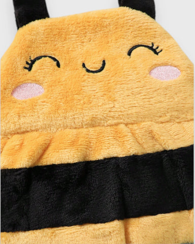 2 Pcs Baby Bumble Bee Fleece Bodysuit Costume