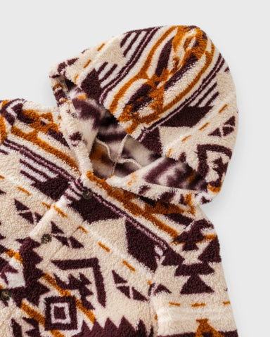 Baby Fleece Navajo Print Button Up Hooded Jacket