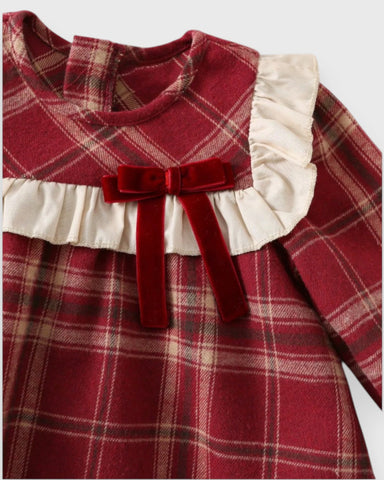 Infant Baby Girl Autumn Plaid Swing Dress
