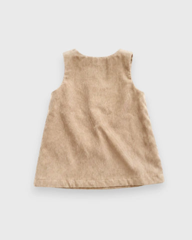 Infant Baby Girl Corduroy Bear Pinafore Dress