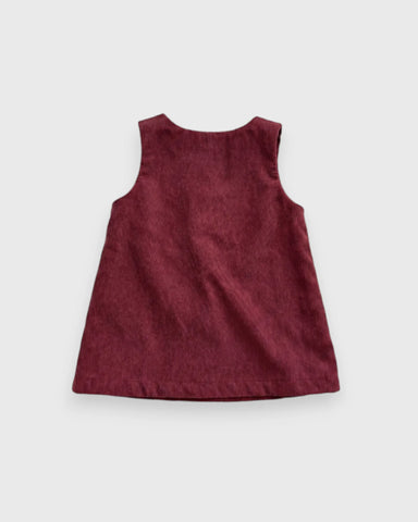Infant Baby Girl Corduroy Bear Pinafore Dress